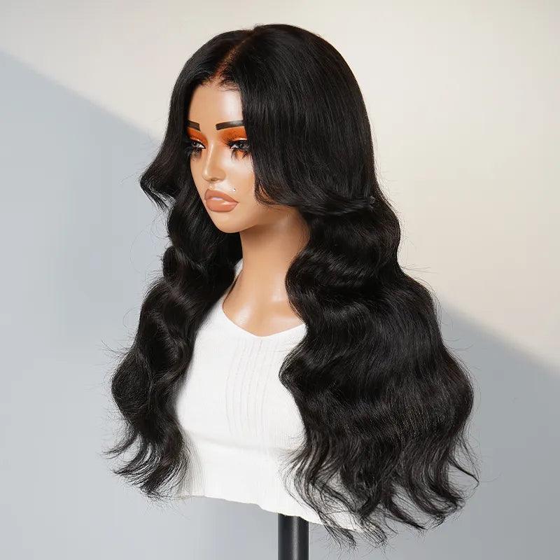 7x5 13x4 Layered Glueless Wig With Bangs Body Wave Human Hair - SHINE HAIR WIG