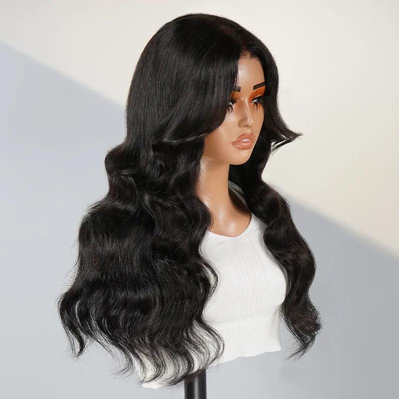 7x5 13x4 Layered Glueless Wig With Bangs Body Wave Human Hair - SHINE HAIR WIG