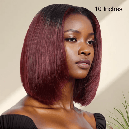 7x5 13x4 Layered Ombre Highlight Colored Glueless Blunt Cut Bob Wig Straight Human Hair - SHINE HAIR WIG