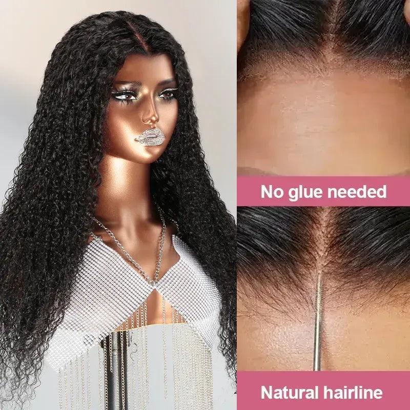 7X5 Glueless Pre-plucked Super Kinky Curly Wear Go Human Hair Frontal Wig - SHINE HAIR WIG
