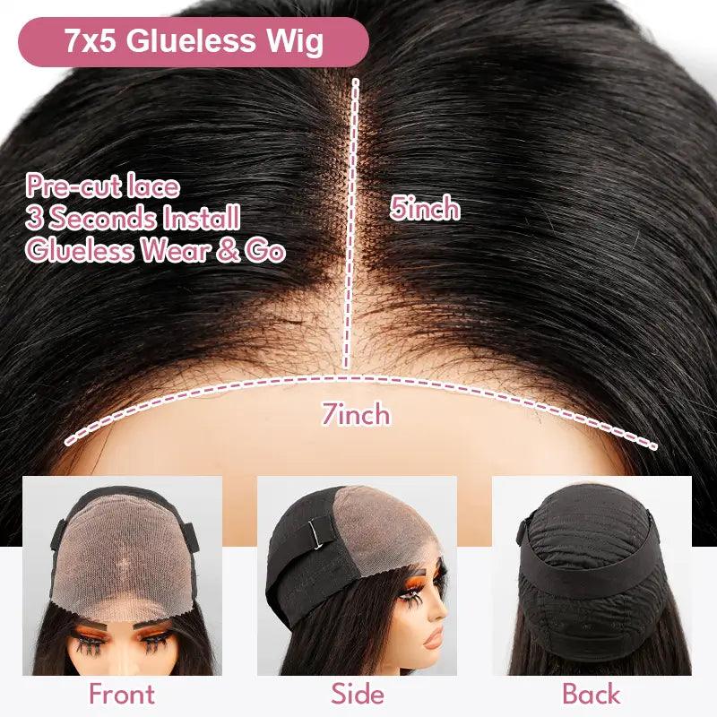 7X5 Pre-Pluck Glueless Bleached Knots Wear Go Curly Human Hair Wig - SHINE HAIR WIG