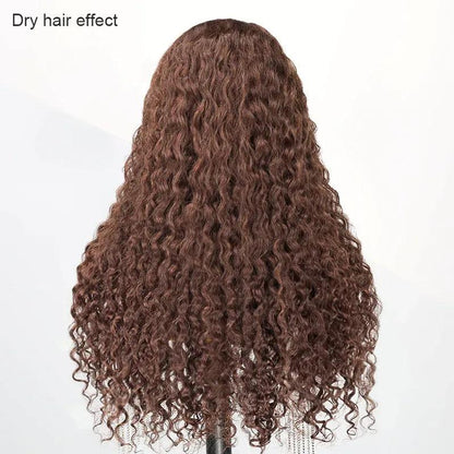 7x5/13x4 Glueless Micro Knots Chocolate Brown Colored Curly Human Hair Wigs - SHINE HAIR WIG