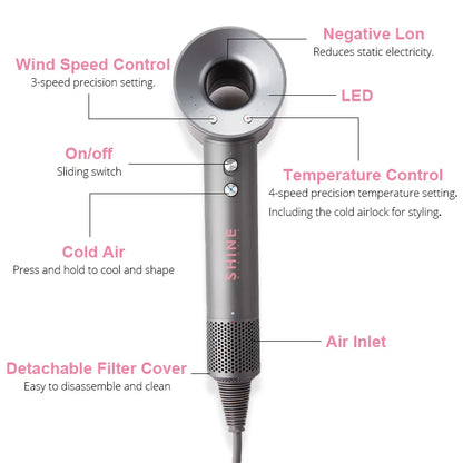 SHINE Professional Portable High Speed Lonic Hair Dryer