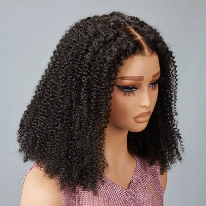 7x5 13x4 Glueless Bouncy Bob Kinky Curly Human Hair Wig