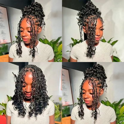Bohemian Braided Full Lace Wig With Baby Hair Synthetic 300% Density