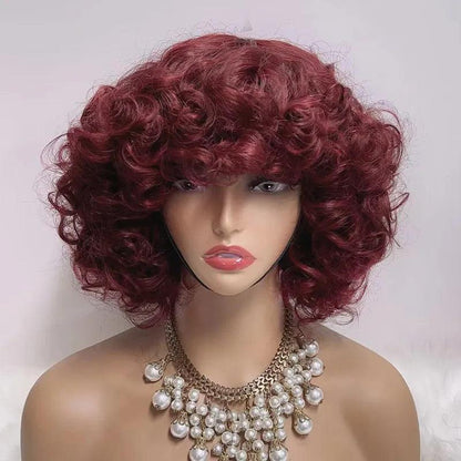 99j Glueless Fashion Bouncy Curly Wig Wear Go Brazilian Human Hair - SHINE HAIR WIG