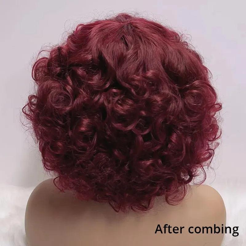 99j Glueless Fashion Bouncy Curly Wig Wear Go Brazilian Human Hair - SHINE HAIR WIG