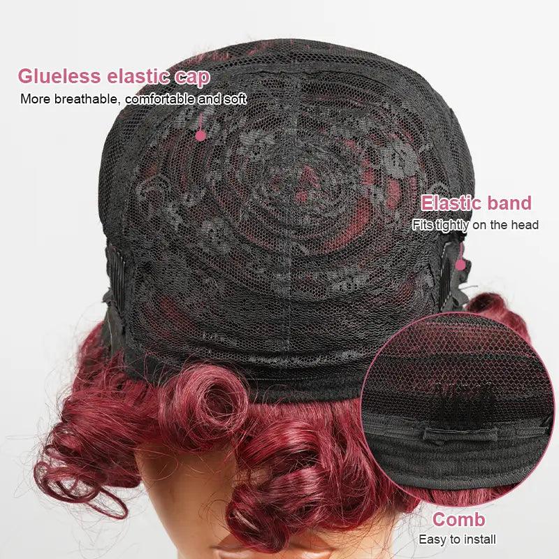 99j Glueless Fashion Bouncy Curly Wig Wear Go Brazilian Human Hair - SHINE HAIR WIG