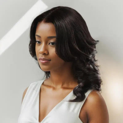 7x5 13x4 Glueless Natural Black Handcraft Layered Short Bob Wig Human Hair