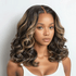 Blonde Highlight Color 5x5 Transparent Glueless Adjustable Cap Loose Wave Wig