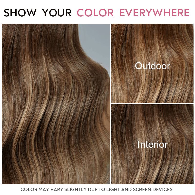 Perruque sans colle droites cheveux humains de couleur marron chocolat