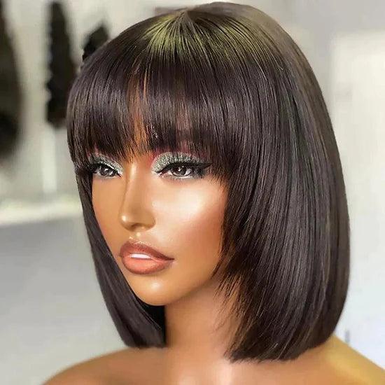 2 𝑭𝑶𝑹 $129🔥Timeless Glueless Bob 3s Wear Go Wig With Bangs