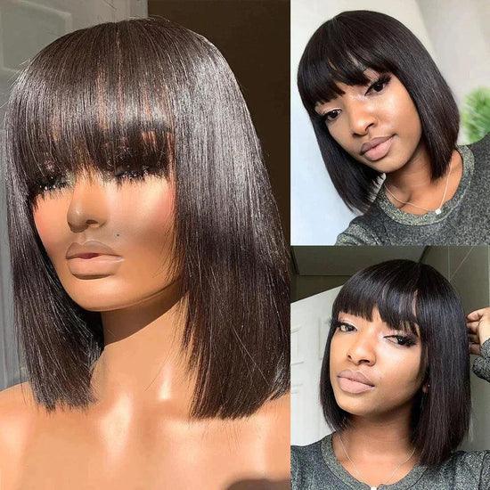 2 𝑭𝑶𝑹 $129🔥Timeless Glueless Bob 3s Wear Go Wig With Bangs