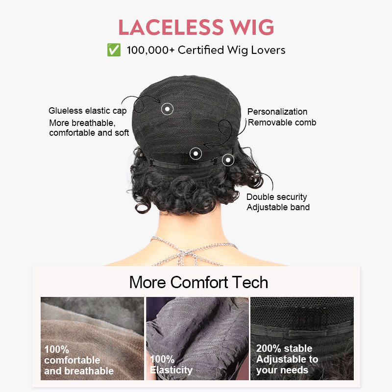 2 𝑭𝑶𝑹 $49🔥Glueless Easy-Wear Chic Effortless Curly+Glueless Pixie Short Wig