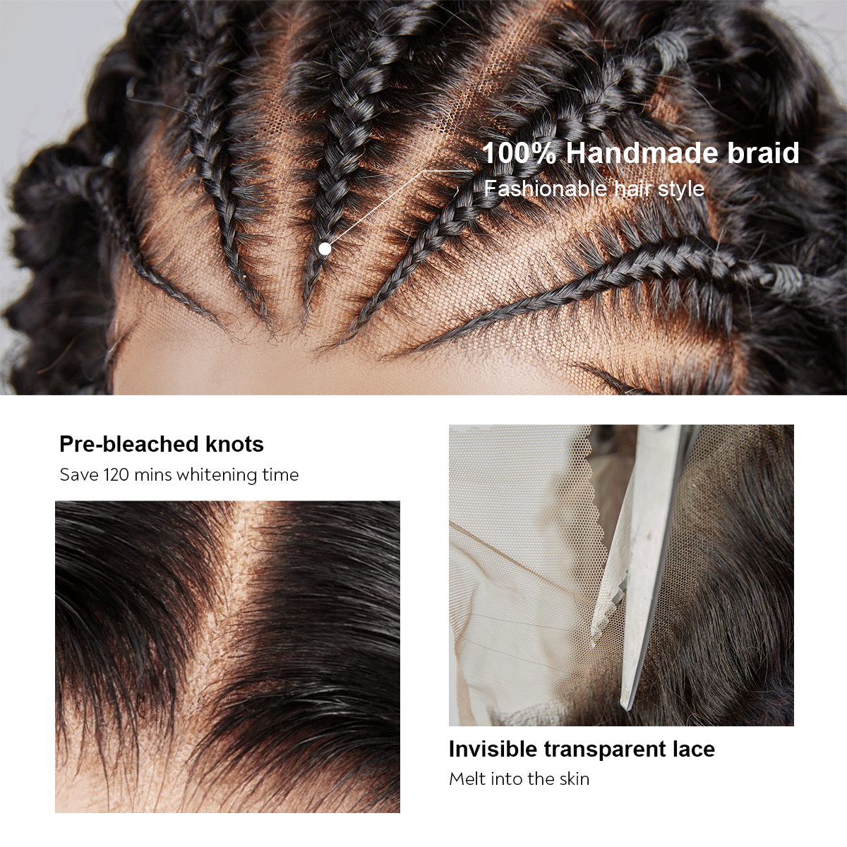 13x4 Lace Frontal Glueless Pre Braided Wig Jerry Curly Bob Pre Style Wear Go Wig 14 inch
