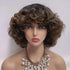 Fluffy Glueless Bouncy Curly Wig Wear Go Highlight Brown Bob Brazilian Human Hair - SHINE HAIR WIG