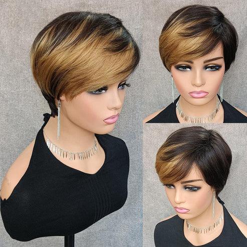 2 𝑭𝑶𝑹 $79🔥13×1 Lace Pixie Cut Curly Wig +Short Pixie Bob Human Hair Wig 200% Densité