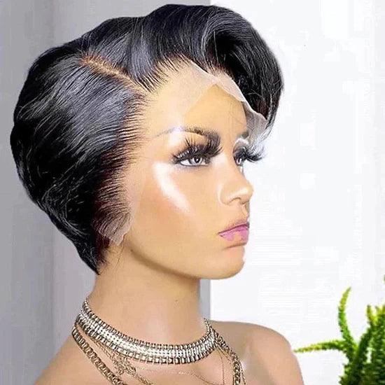 2 𝑭𝑶𝑹 $79🔥13×1 Lace Pixie Cut Curly Wig +Short Pixie Bob Human Hair Wig 200% Densité