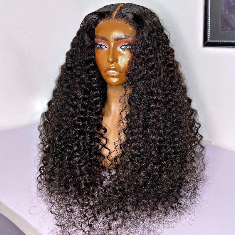 13x4 13x6 Brazilian Kinky Curly Transparent Lace Frontal Human Hair Wigs Preplucked - SHINE HAIR WIG