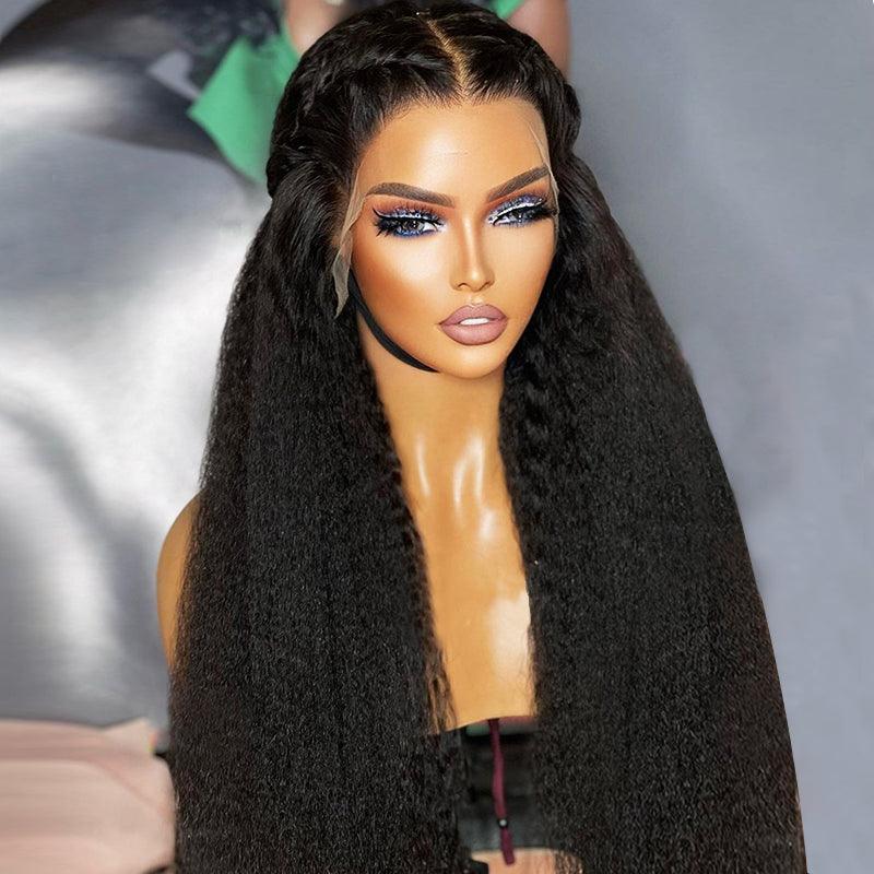 shinehair kinky straight lace front wig