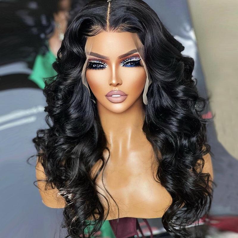 shinehair loose body wave lace front wig