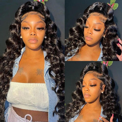 13x4 13x6 Loose Deep Wave Transparent Lace Front Human Hair Wigs - SHINE HAIR WIG