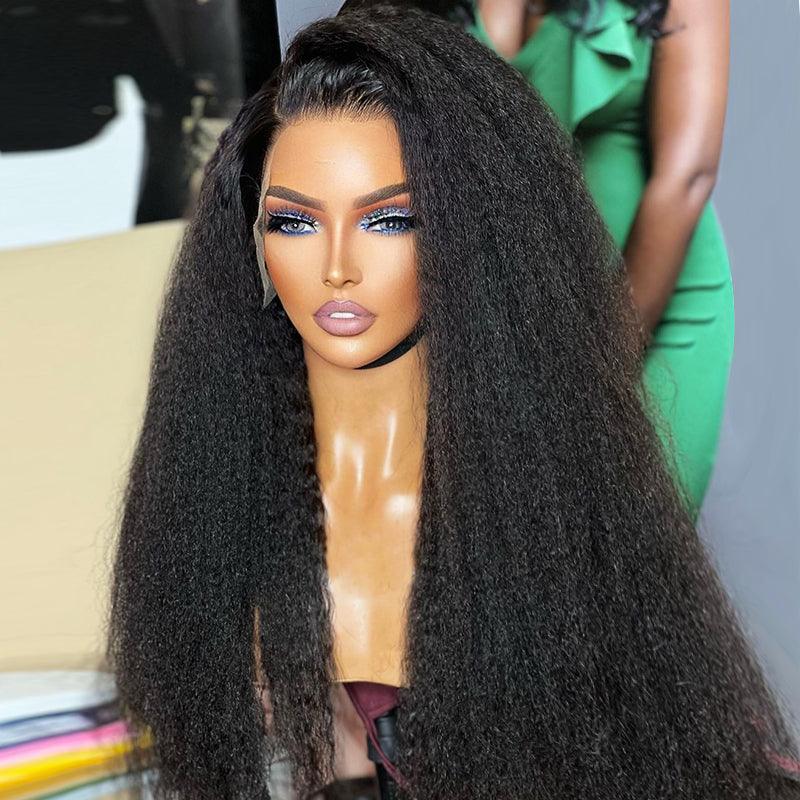 shinehair hd kinky straight lace front wig