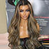 shinehair ombre brown lace front wig human hair