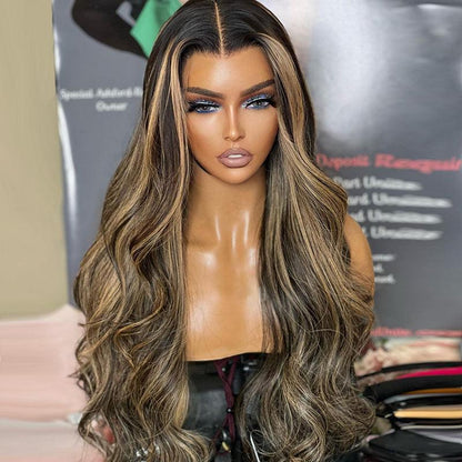 shinehair ombre brown lace front wig human hair