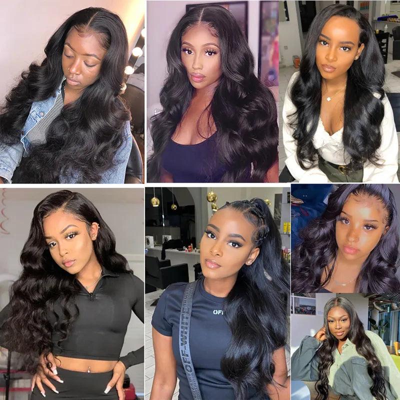 13x4 Transparent Lace Wig Body Wave Skin Melt Lace Front Human Hair Wigs - SHINE HAIR WIG