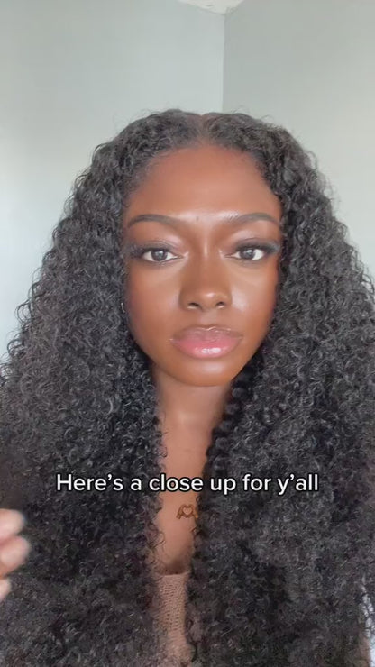 Shine Hair 4C Edges Wig Undetectable 13x4 HD Lace Front Human Hair Wigs Kinky Curly With 4C Hairline