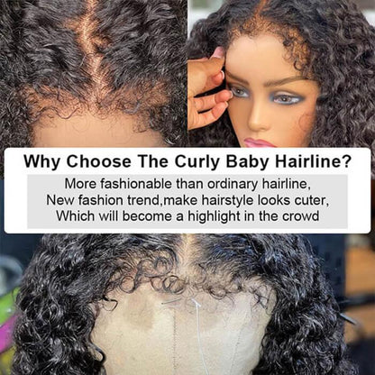 4C Edges Wig Undetectable 13x4 HD Lace Front Human Hair Wigs Kinky Curly With 4C Hairline - SHINE HAIR WIG