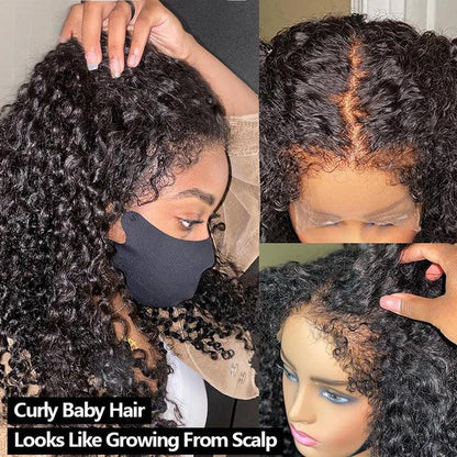 4C Kinky Edges Ventilated Wig 13x4 HD Lace Curly Wig Human Hair with Realistic Hairline - SHINE HAIR WIG