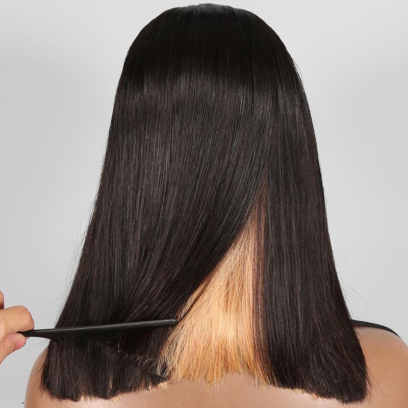 4x4 Colored Short Bob Brazilian Straight Human Hair Wigs - SHINE HAIR WIG