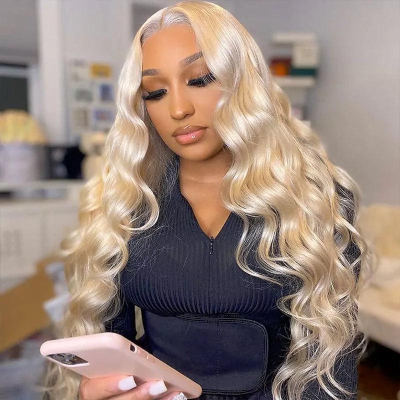 shinehair blonde body wave lace front wig