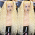 shinehair blonde curly lace front wig