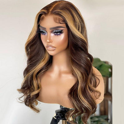 5x5 Glueless Wig Human Hair Ready To Wear Highlight Wig Human Hair Body Wave - SHINE HAIR WIG