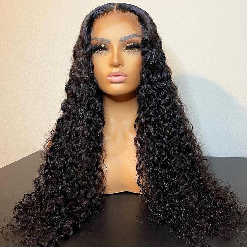 5x5 Glueless Wig Wear Go Brazilian Curly Deep Wave Human Hair - SHINE HAIR WIG