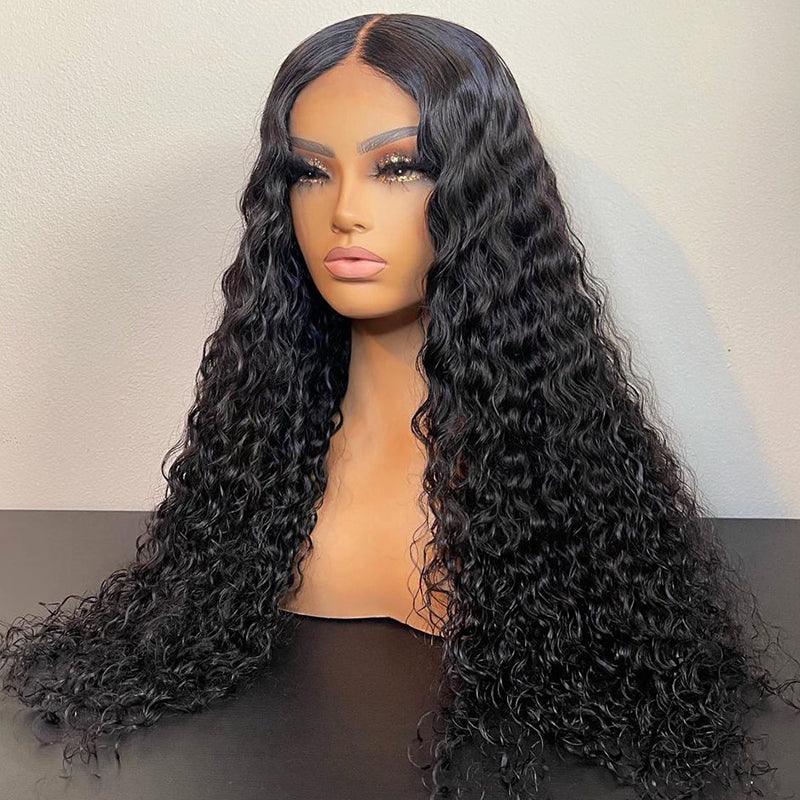 5x5 Glueless Wig Wear Go Brazilian Curly Deep Wave Human Hair - SHINE HAIR WIG