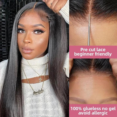 5x5 Glueless Wig Wear Go Brazilian Straight Virgin Human Hair - SHINE HAIR WIG