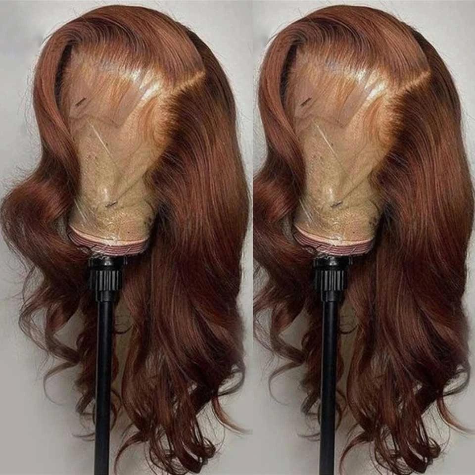5x5/13x4 Lace Wig Glueless Chocolate Brown Colored Body Wave Human Hair Wigs - SHINE HAIR WIG