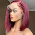 99J Straight Bob Wig 13x4 Lace Front Wig Red Wine Color Hair - SHINE HAIR WIG