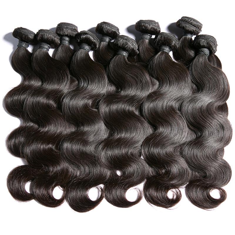 Body Wave Virgin Human Hair Extension Bundle Deal Hair Weave With Frontal - SHINE HAIR WIG