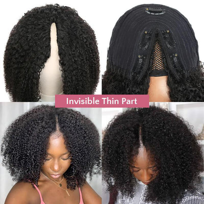 Brazilian Curly Wave V Part Wig Human Hair 250% Density - SHINE HAIR WIG