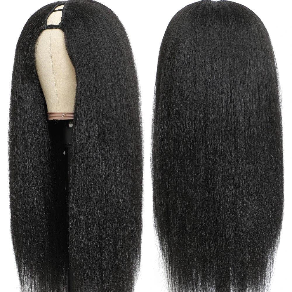 Brazilian Kinky Straight V Part Wig Human Hair 250% Density - SHINE HAIR WIG