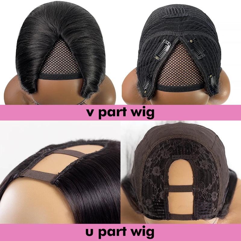 Brazilian Kinky Straight V Part Wig Human Hair 250% Density - SHINE HAIR WIG