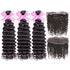 Deep Wave Virgin Human Hair Extension Bundle Deal Hair Weave With Frontal - SHINE HAIR WIG