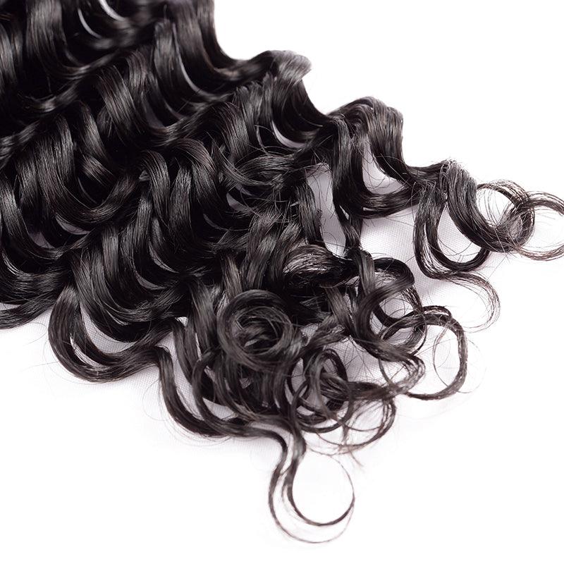 Deep Wave Virgin Human Hair Extension Bundle Deal Hair Weave With Frontal - SHINE HAIR WIG