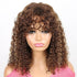 shine hair highlight wig human hair with bangs