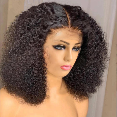 Kinky Curly Bob Wig T Part Lace Front Pre-plucked Hairline - SHINE HAIR WIG